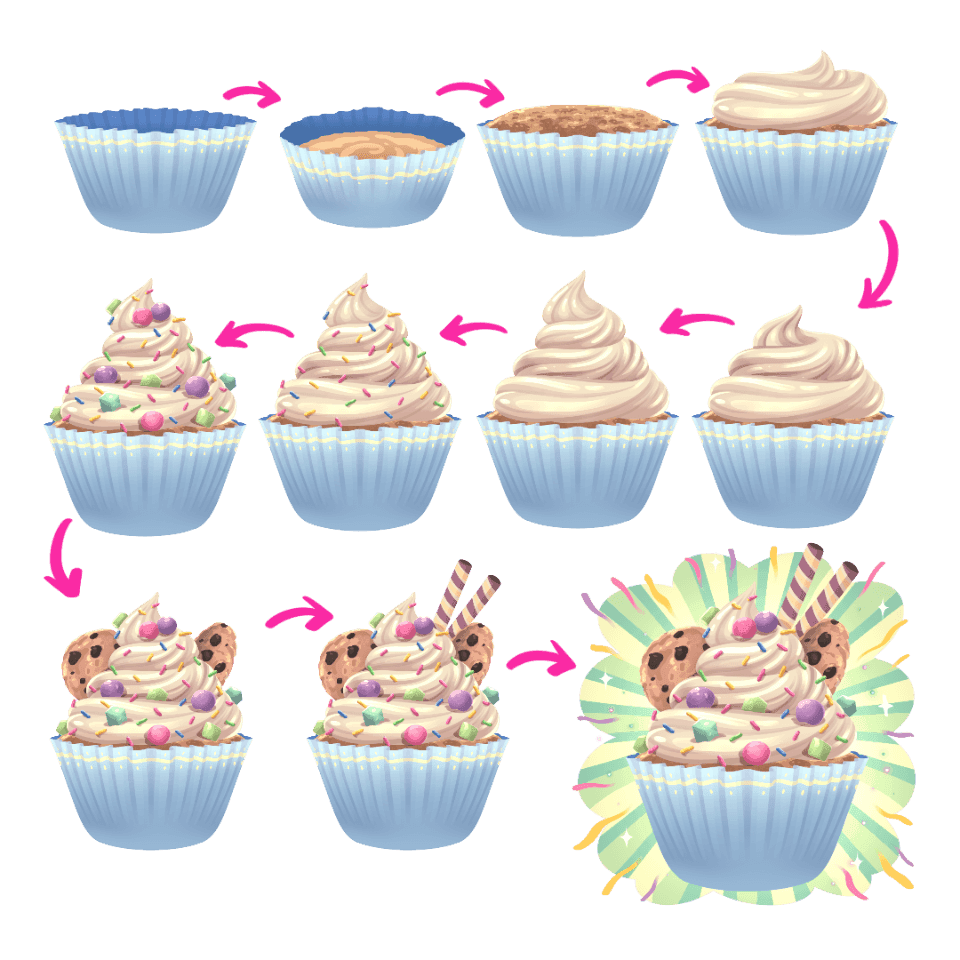 DIY Cupcakes Steps
